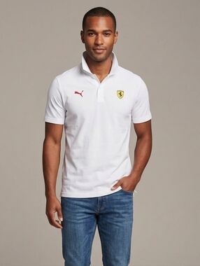 Puma Ferrari Polo Race Shirt 100% Cotton Red XXL